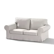 Pokrowce na meble - Dekoria Pokrowiec na sofę Ektorp 2-osobową rozkładaną model do 2012 Silver(jasnoszary) 195 x 90 x 73 cm Cotton Panama 634-702-31 - miniaturka - grafika 1