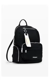 Desigual Women's Accessories Nylon Backpack Medium, czarny, jeden rozmiar - Torebki damskie - miniaturka - grafika 1