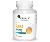Suplementy naturalne - PABA 500mg (Kwas p-aminobenzoesowy B10) 100 tabletek Aliness - miniaturka - grafika 1