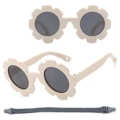 Okulary przeciwsłoneczne - Dziecięce 0-2 lata gumowe okulary przeciwsłoneczne polaryzacyjne z gumką POL-JR-72E kremowy - miniaturka - grafika 1
