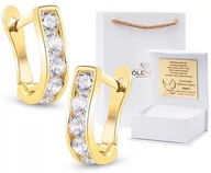 Biżuteria dla dzieci - ZŁOTE KOLCZYKI CYRKONIE CHRZEST KOMUNIA ŚWIĘTA 333 - miniaturka - grafika 1