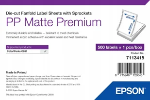 Epson Epson 7113415 etykiet do nadruku Biały Samoprzylepne etykiety do drukowania - Etykiety do drukarek - miniaturka - grafika 1