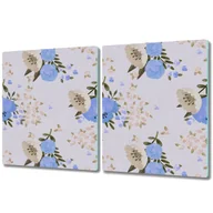 Deski do krojenia - Deski Do Krojenia z Wyjątkowymi Detalami - 2x 40x52 cm - Niebieskie Kwiaty Maku - miniaturka - grafika 1