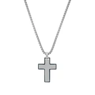 Naszyjniki męskie - s.Oliver Naszyjnik męski z zawieszką w kształcie krzyża, zapakowany w ozdobne pudełko jubilerskie. - miniaturka - grafika 1