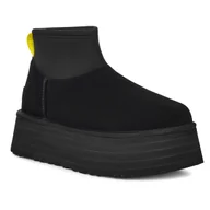 Botki damskie - UGG Botki Śniegowce W Classic Mini Dipper Black-36 - miniaturka - grafika 1