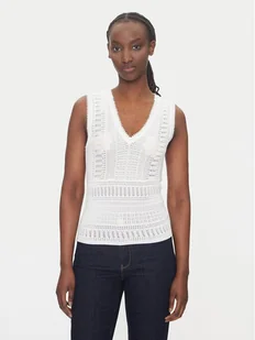 Morgan Top 242-MUSHU Biały Slim Fit - Koszulki i topy damskie - miniaturka - grafika 1