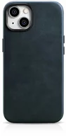 Etui i futerały do telefonów - iCarer Oil Wax Premium Leather Case skórzane etui iPhone 14 magnetyczne z MagSafe ciemnoniebieski (WMI14220701-BU) - miniaturka - grafika 1