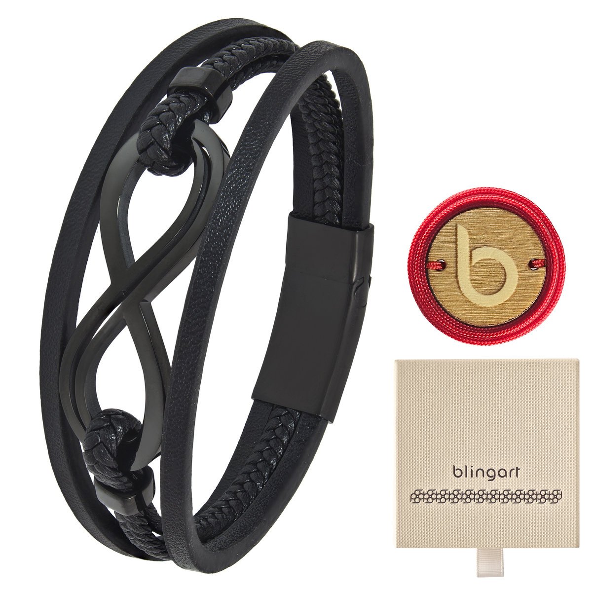 Bransoletka skórzana damska znak nieskończoności