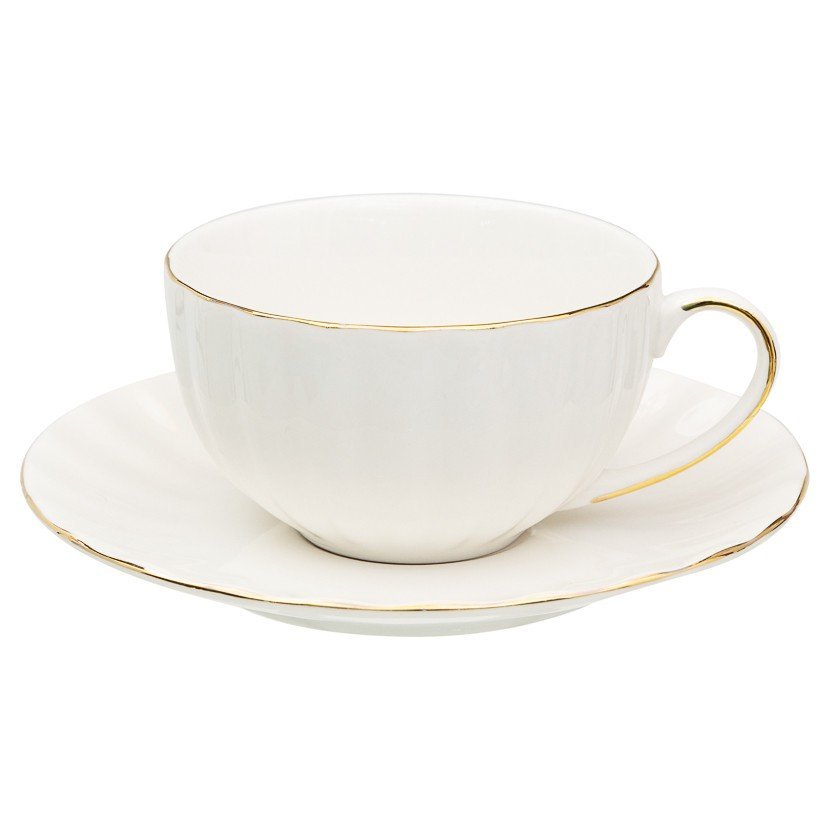 Empik Home, Filiżanka ze spodkiem, biała, 200 ml