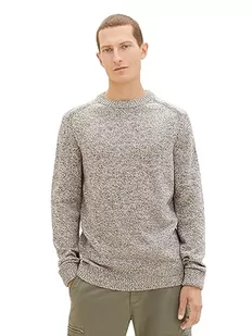 TOM TAILOR sweter męski, 32742 – beżowy granatowy mouline, S - Swetry męskie - miniaturka - grafika 1