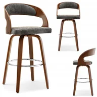 Taborety i hokery - Industrialny Hoker Barowy Obrotowy Nr 48 Orzech Sz - miniaturka - grafika 1