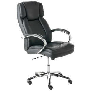 Fotel biurowy, krzesło biurowe Beliani Krzesło dyrektorskie Obrotowy HONOR Ekoskóra Czarny - Fotele i krzesła biurowe - miniaturka - grafika 1