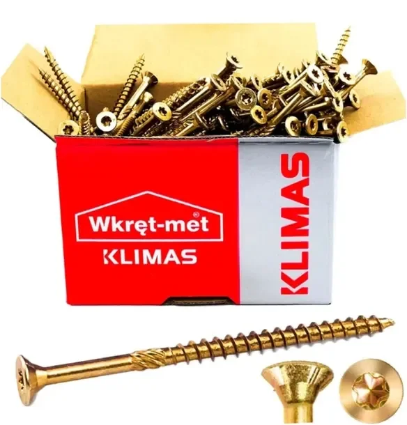 Wkręty Ciesielskie Do Drewna Kmwht 5x70 Torx Łeb Stożkowy Klimas 200 Sztuk