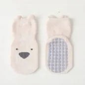 Skarpetki dla dzieci - Skarpetki antypoślizgowe dla dziecka z pyszczkiem zwierzaka, ecri, 1-3 lat - miniaturka - grafika 1