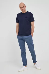 Koszulki męskie - Lacoste T-shirt bawełniany kolor granatowy z aplikacją - grafika 1