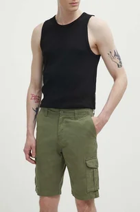 Quiksilver szorty bawełniane kolor zielony - Spodenki męskie - miniaturka - grafika 1