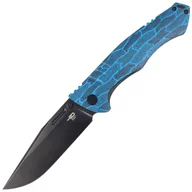 Noże - Nóż składany Bestech Keen II Black Blue Damascus G10 / Titanium, Black Stonewashed CPM S35VN by Koens Craft (BT2301D) - miniaturka - grafika 1