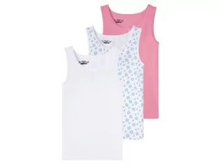 Koszulki dla dziewczynek - PEPPERTS PEPPERTS Podkoszulka dzięwczęca z bawełny organicznej, 3 sztuki (158/164, Niebieski/ różowy/ biały) - grafika 1