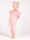 Pajacyki dla niemowląt - Dziewczęcy pajac falbanki różowy Nicol,r.80 - miniaturka - grafika 1