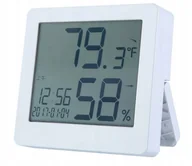 Stacje pogodowe - STACJA POGODY Termometr Higrometr Kalendarz BIAŁA 5w1 - miniaturka - grafika 1