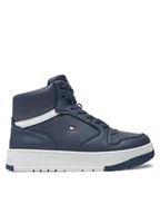 Buty dla chłopców - Tommy Hilfiger Sneakersy Mid Cutlace-Up Sneaker T3X9-33641-1351 S Granatowy - miniaturka - grafika 1