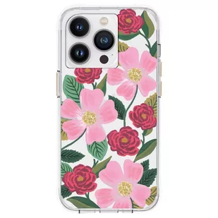 Rifle Paper Clear - Etui iPhone 14 Pro Max zdobione złotem (Rose Garden) - Etui i futerały do telefonów - miniaturka - grafika 1