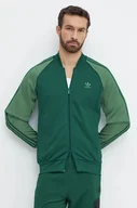 Bluzy męskie - adidas Originals bluza Adicolor Classics SST Tracktop męska kolor zielony wzorzysta IY8731 - miniaturka - grafika 1