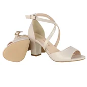 Sandały damskie - Sandały damskie Sergio Leone SK862 beżowe perła - miniaturka - grafika 1