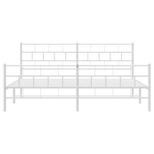Metalowa rama łóżka z wezgłowiem i zanóżkiem, biała, 180x200 cm Lumarko! - Inne meble do sypialni - miniaturka - grafika 6