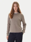 Swetry damskie - Tommy Hilfiger Sweter Fine WW0WW44993 Beżowy Regular Fit - miniaturka - grafika 1