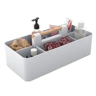 Intirilife, Organizer do makijażu, Beauty Cosmetic Storage Box z 5 przedziałami dla Make Up Storage, Szary - Kosmetyczki, organizery i kuferki - miniaturka - grafika 1