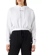 Bluzy damskie - Champion Damska bluza z kapturem Legacy American Classics Powerblend Terry małe logo Boxy, biała, XXL - miniaturka - grafika 1