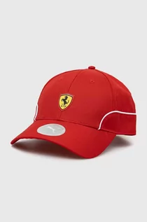 Czapki męskie - Puma czapka z daszkiem Ferrari kolor czerwony z aplikacją - grafika 1
