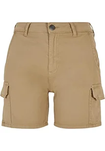 Urban Classics Ladies High Waist Cargo Shorts, Spodnie damskie, Unionbeżowy, - Spodnie damskie - miniaturka - grafika 1