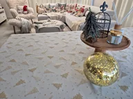 Obrusy i serwetki - Obrus świąteczny 140x200 cm ze złotą nicią LX5 - miniaturka - grafika 1