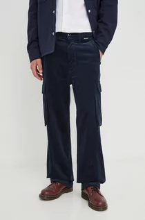 Spodnie męskie - G-Star Raw spodnie sztruksowe kolor granatowy proste - grafika 1