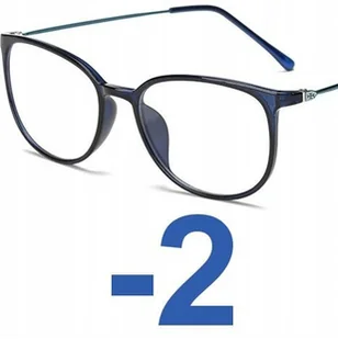 Okulary kujonki korekcyjne minusy niebieskie -2 - Okulary korekcyjne, oprawki, szkła - miniaturka - grafika 1