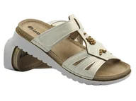 Klapki i japonki damskie - Klapki damskie z regulowanym paskiem na rzep białe Inblu CN-51 - miniaturka - grafika 1