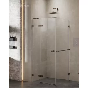New Trendy EXK-3311 KABINA AVEXA GUNMETAL BRUSHED PROSTOKĄTNA P 110x120x200 CZYSTE 6mm ACTIVE SHIELD - Kabiny prysznicowe - miniaturka - grafika 1