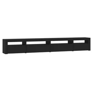 Lumarko Szafka pod TV z oświetleniem LED, czarna, 270x35x40 cm - Szafki RTV - miniaturka - grafika 8