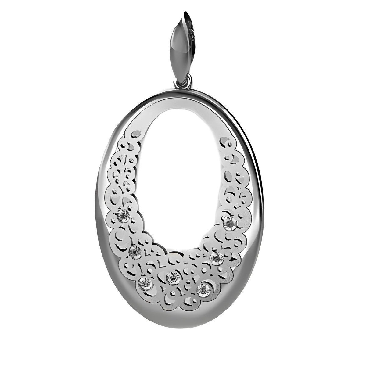 Elegancka Zawieszka srebro 925 Wisiorek Rodowany z Błyszczącymi Cyrkoniami