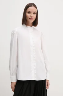 Tommy Hilfiger koszula bawełniana damska kolor biały regular ze stójką WW0WW43529 - Koszule damskie - miniaturka - grafika 1
