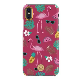 Kingxbar Blossom etui ozdobione oryginalnymi Kryształami Swarovskiego iPhone XS Max różowy - Etui i futerały do telefonów - miniaturka - grafika 1