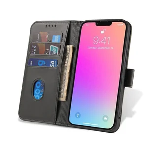 Magnet Case elegancki futerał etui pokrowiec z klapką i funkcją podstawki iPhone 13 Pro Max czarny - Etui i futerały do telefonów - miniaturka - grafika 5