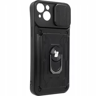 Bizon Etui Case CamShield Card Slot Ring do iPhone 14 Plus czarne - Etui i futerały do telefonów - miniaturka - grafika 1