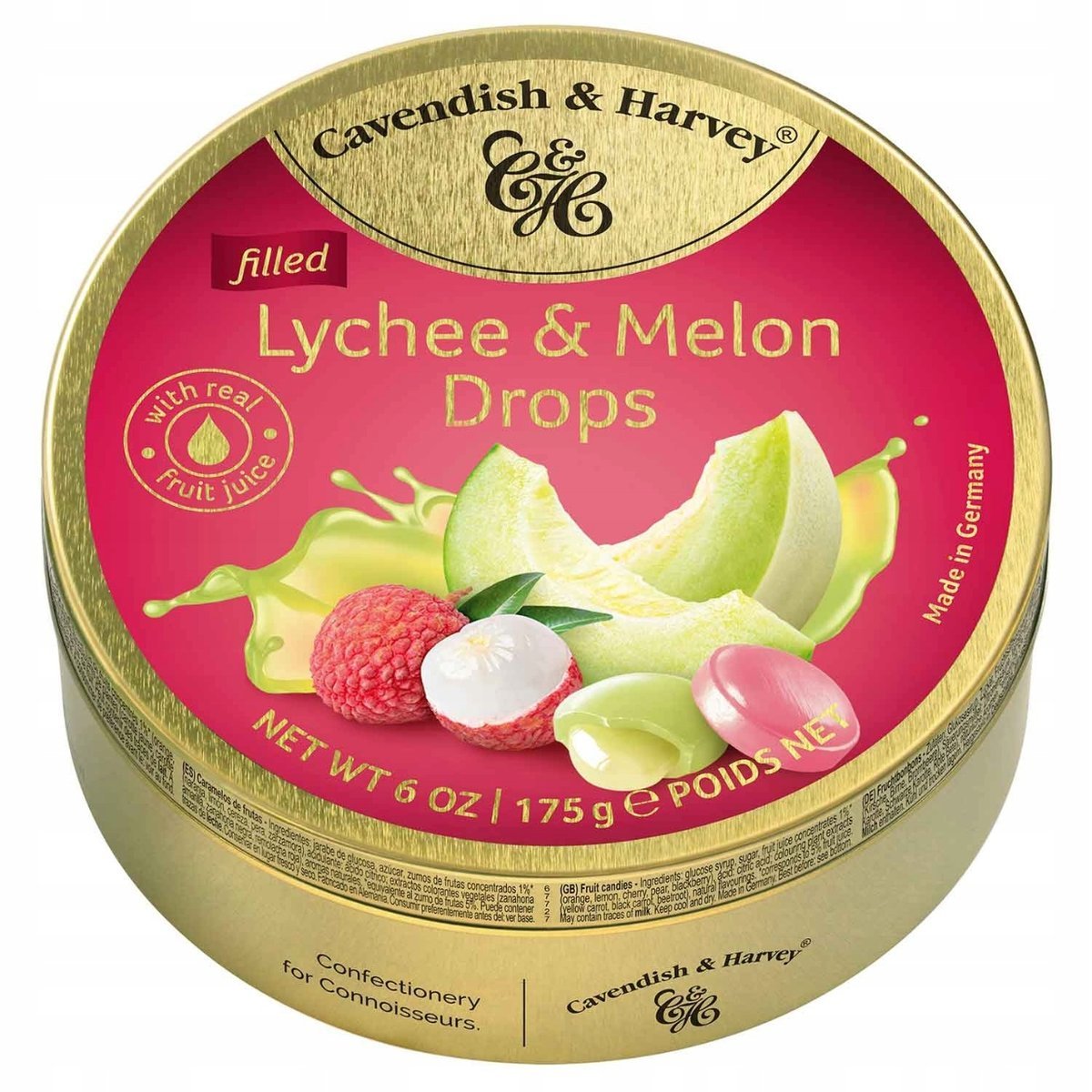 CH_Cavendish & Harvey LYCHEE MELON DROPS 175g Cukierki Landrynki