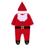 Pajacyki dla niemowląt - Świąteczny pajacyk niemowlęcy + czapeczka Święty Mikołaj, certyfikat OEKO-TEX 6-9 m 74 cm - miniaturka - grafika 1
