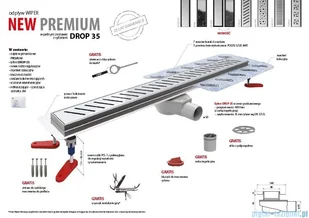 Wiper New Premium Revers Odpływ liniowy z kołnierzem 110 cm syfon drop 35 poler 500.0253.01.110 | - Syfony - miniaturka - grafika 3