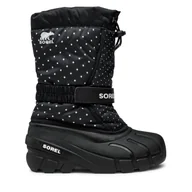 Buty dla dziewczynek - Śniegowce Sorel Youth Flurry Print NY3503-010 Czarny - miniaturka - grafika 1