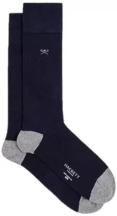 Hackett London Męskie skarpety kontrastowe T/H, Niebieski (granatowy), Large - Skarpetki męskie - miniaturka - grafika 1